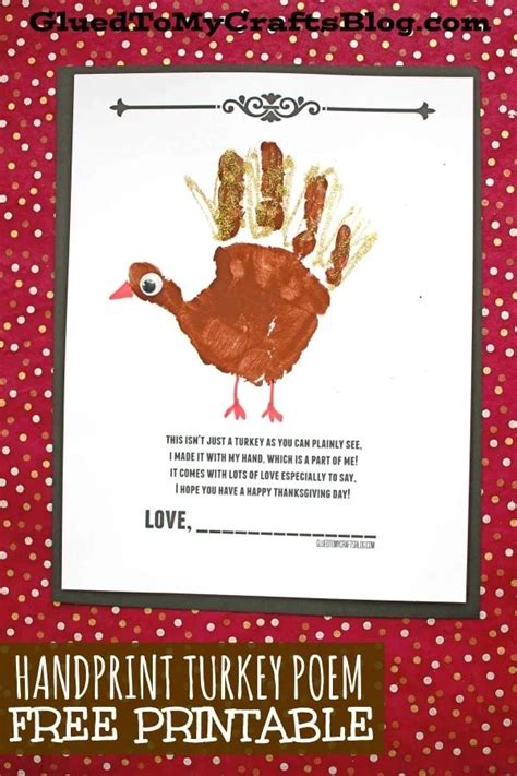 Handprint Turkey Poem Printable
